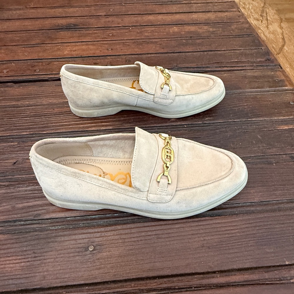 Sam Edelman Kyana Beige Suede Horsebit Loafers Womens 8M Platform Slip On Shoes - Picture 5 of 10